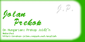 jolan prekop business card